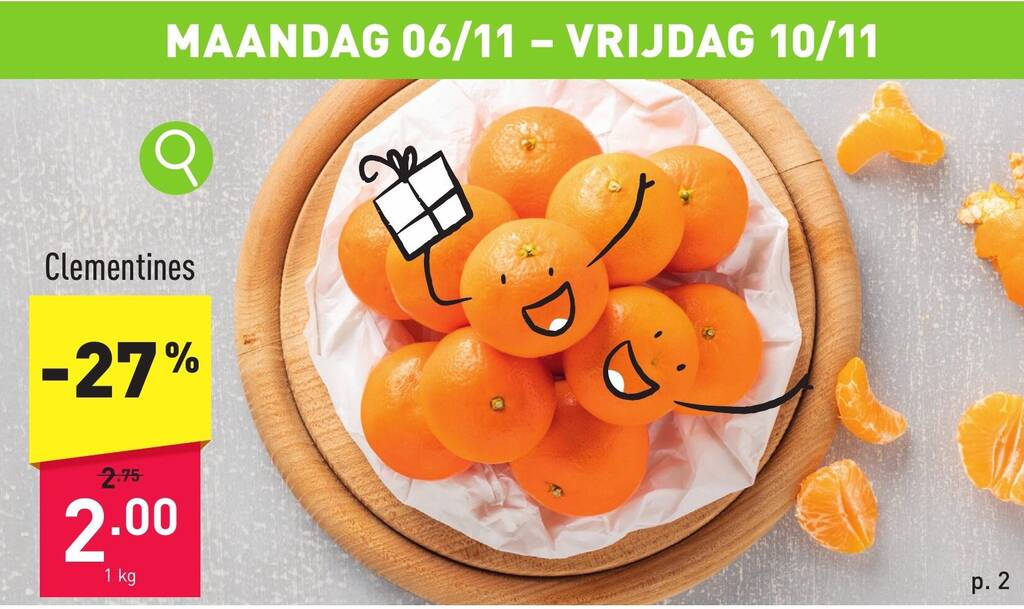 Clementines 1 kg promotie bij ALDI