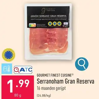 ALDI Serranoham Gran Reserva 80 g aanbieding