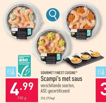 ALDI Scampi's met saus 150 g aanbieding