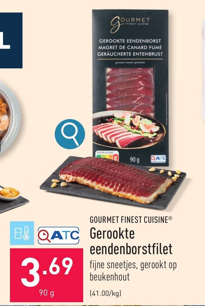 Gerookte eendenborstfilet 90 g promotie bij ALDI