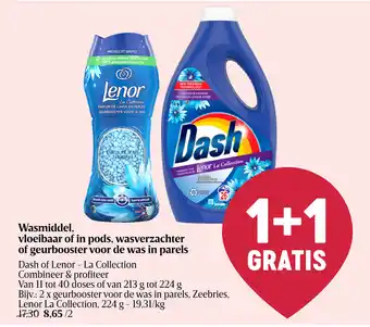 Delhaize Wasmiddel, vloeibaar of in pods, wasverzachter of geurbooster voor de was in parels aanbieding