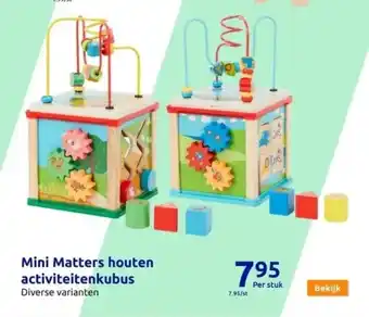 Action Mini matters houten activiteitenkubus aanbieding