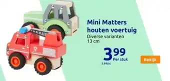 Action Mini matters houten voertuig aanbieding
