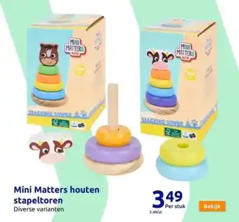 Action Mini matters houten stapeltoren aanbieding