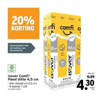 GAMMA Isover comfi panel dikte 4,5 cm aanbieding