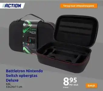 Action Battletron nintendo switch opbergtas deluxe aanbieding