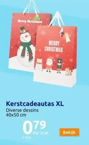 Action Kerst cadeautas xl aanbieding