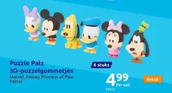 Action Puzzle palz 3d-puzzelgummetjes aanbieding