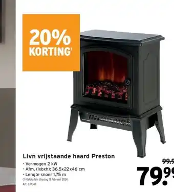 GAMMA Livn vrijstaande haard preston aanbieding