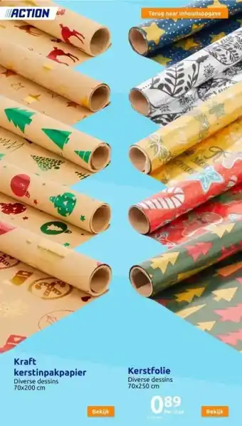 Action Kerst metaalfolie aanbieding