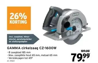GAMMA Gamma cirkelzaag cz-1600w aanbieding