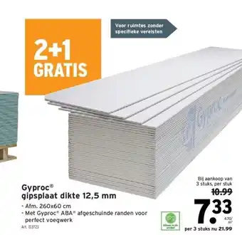 GAMMA Gyproc gipsplaat dikte 12,5 mm aanbieding