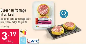 ALDI Burger au fromage et au lard aanbieding