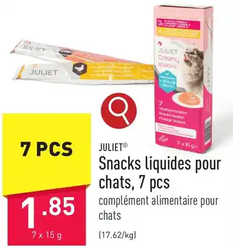 ALDI Snacks liquides pour chats aanbieding
