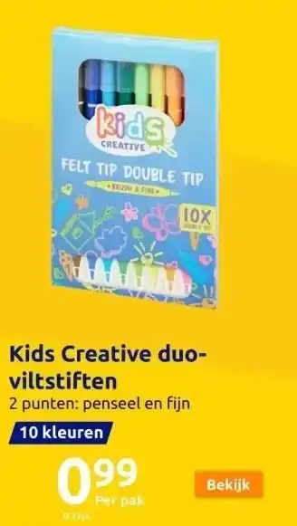 Action Kids creative viltstiften met dubbele punt aanbieding