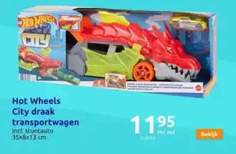 Action Hot wheels city draak transportwagen aanbieding