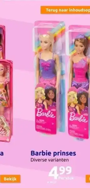 Action Barbie prinses aanbieding