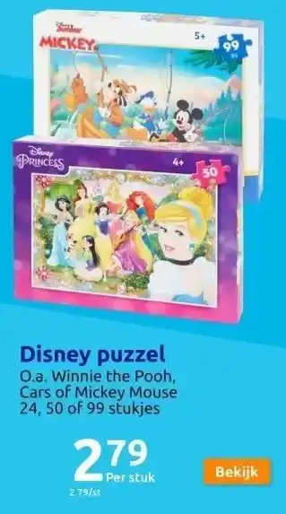 Action Disney puzzel aanbieding