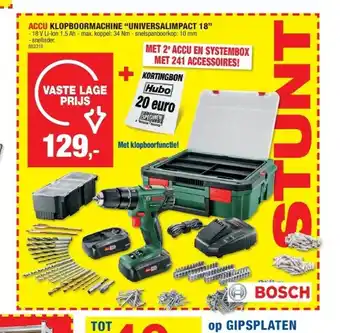 Hubo Accu klopboormachine “universalimpact 18” aanbieding