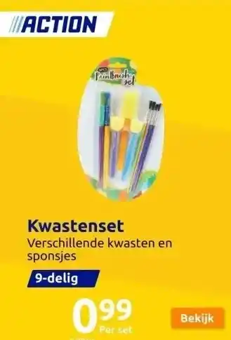 Action Kwastenset aanbieding