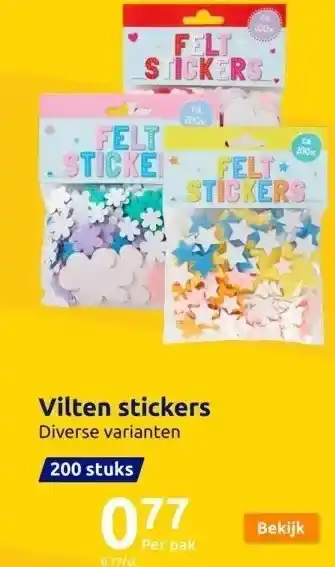 Action Vilten stickers aanbieding