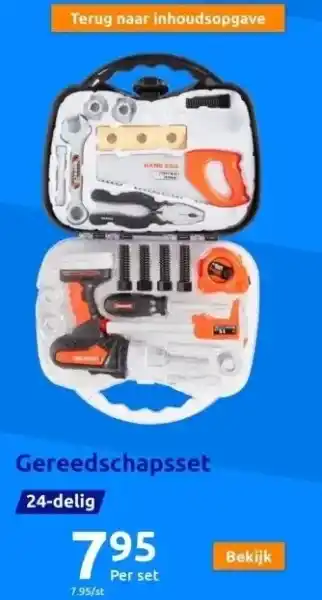 Action Speelgoed gereedschapsset aanbieding