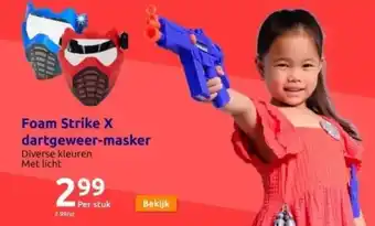 Action Foam strike x dartgeweer-masker aanbieding