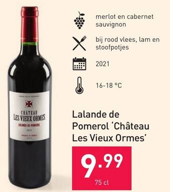 ALDI Lalande de Pomerol 'Château Les Vieux Ormes' 75 cl aanbieding