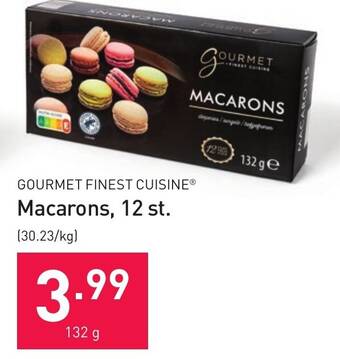 ALDI GOURMET FINEST CUISINE Macarons, 132g aanbieding
