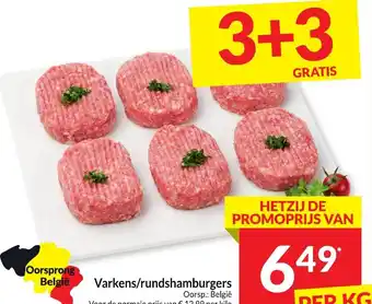Intermarché Varkens/rundshamburgers aanbieding