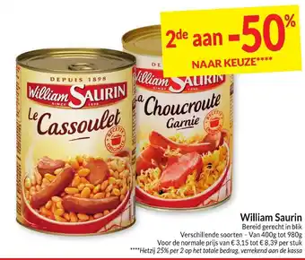 Intermarché William Saurin Bereid gerecht in blik aanbieding