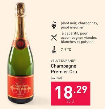 ALDI VEUVE DURAND Champagne Premier Cru 75cl aanbieding