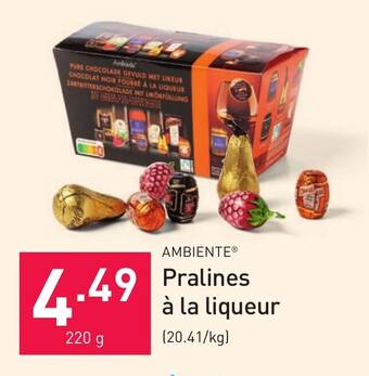 ALDI AMBIENTE Pralines à la liqueur 220g aanbieding