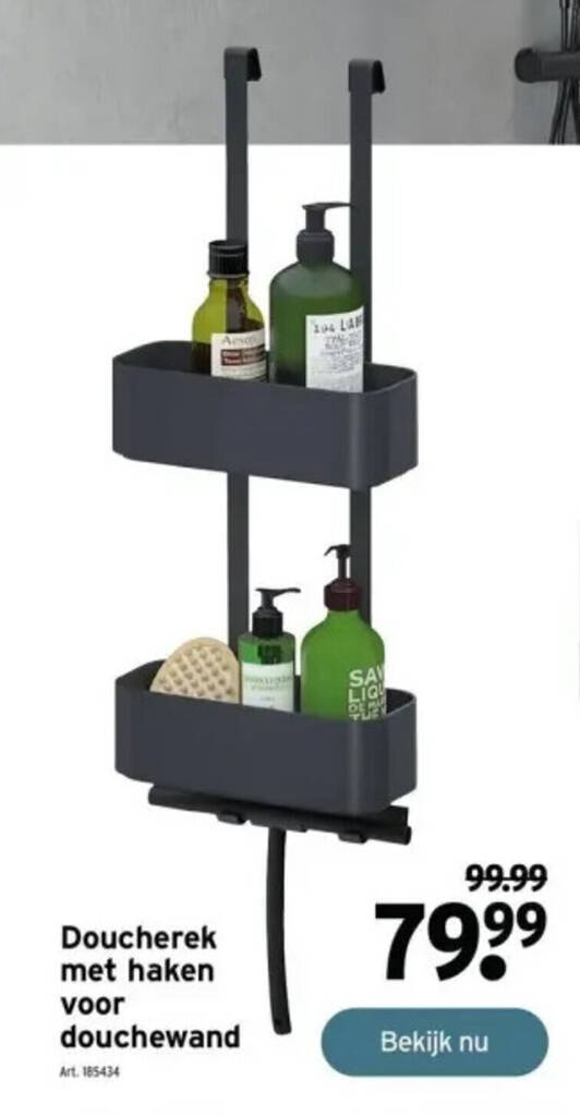 Doucherek met haken voor douchewand promotie bij GAMMA