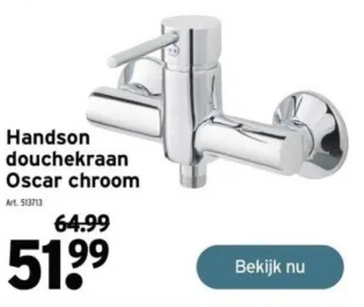 Handson douchekraan Oscar chroom promotie bij GAMMA