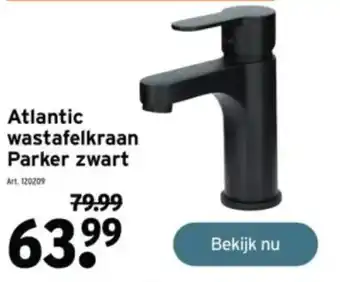 GAMMA Atlantic wastafelkraan Parker zwart aanbieding