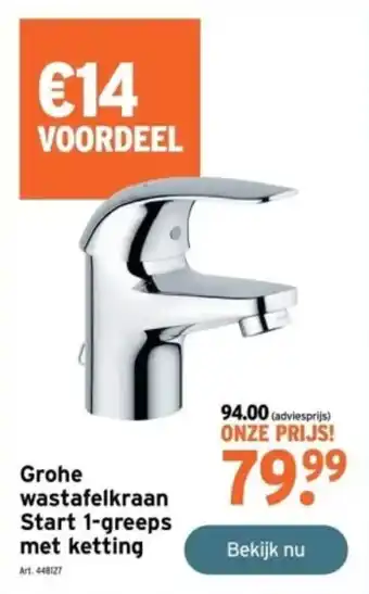 GAMMA Grohe wastafelkraan Start 1-greeps met ketting aanbieding