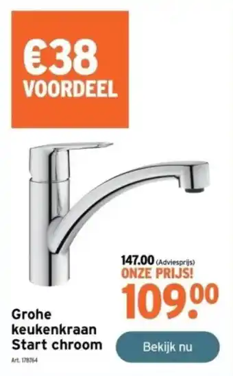 GAMMA Grohe keukenkraan Start chroom aanbieding