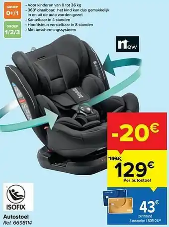 Carrefour Autostoel aanbieding
