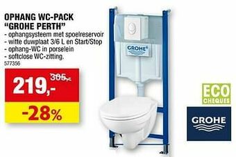 Hubo Ophang wc-pack grohe perth aanbieding