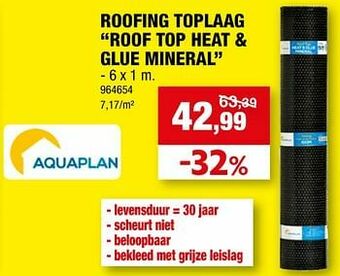 Hubo Roofing toplaag roof top heat + glue mineral aanbieding