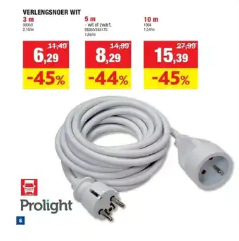 Hubo Verlengsnoer wit 3 m aanbieding