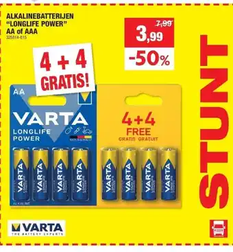 Hubo Alkalinebatterijen “longlife power” aa of aaa aanbieding