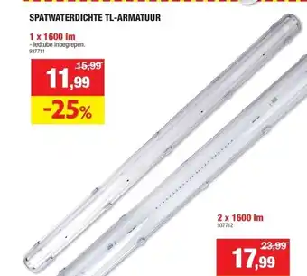 Hubo Spatwaterdichte tl-armatuur 1 x 1600 lm aanbieding