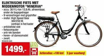 Hubo Elektrische fiets met middenmotor minerva aanbieding