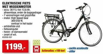 Hubo Elektrische fiets met middenmotor aanbieding