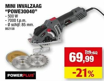 Hubo Powerplus mini invalzaag powe30040 aanbieding