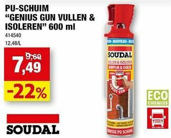 Hubo Pu-schuim genius gun vullen + isoleren aanbieding