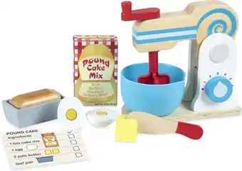 Bol.com Melissa & doug houten mixerset voor cake bakken (keukenspeelgoed, draaiknoppen met nummers, bevordert creatief denken, 11-del aanbieding