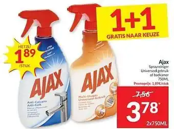 Ajax sprayreiniger universeel gebruik of badkamer 750 ml